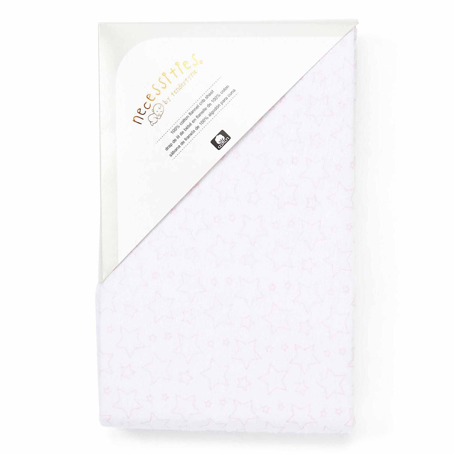 Sábana para cuna de franela Rose Textiles - Estrella rosa