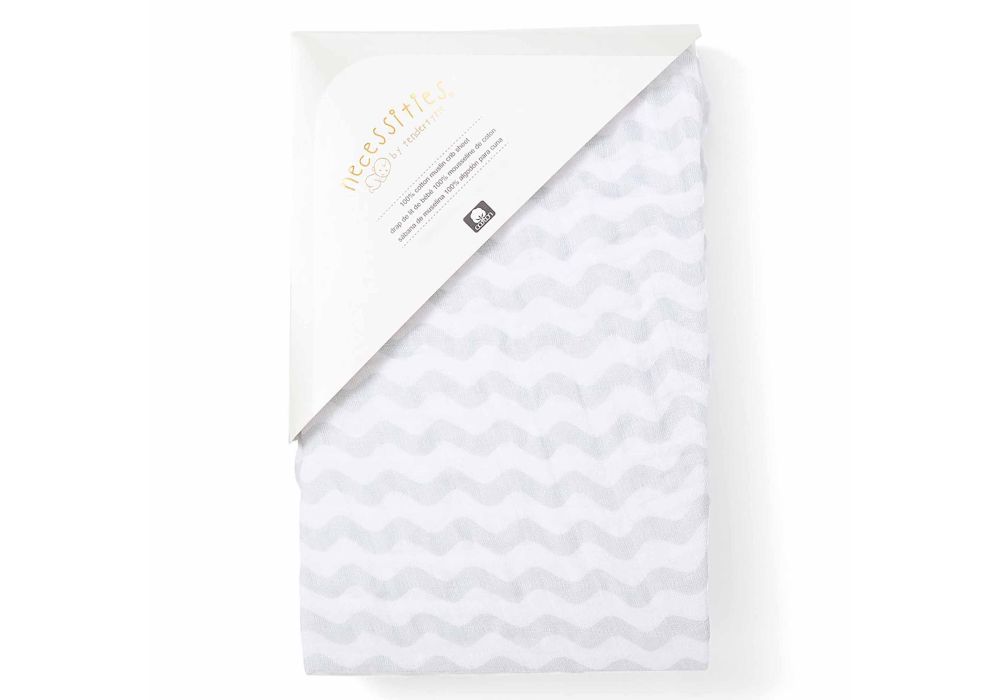 Sábana para cuna de muselina Rose Textiles - Onda gris