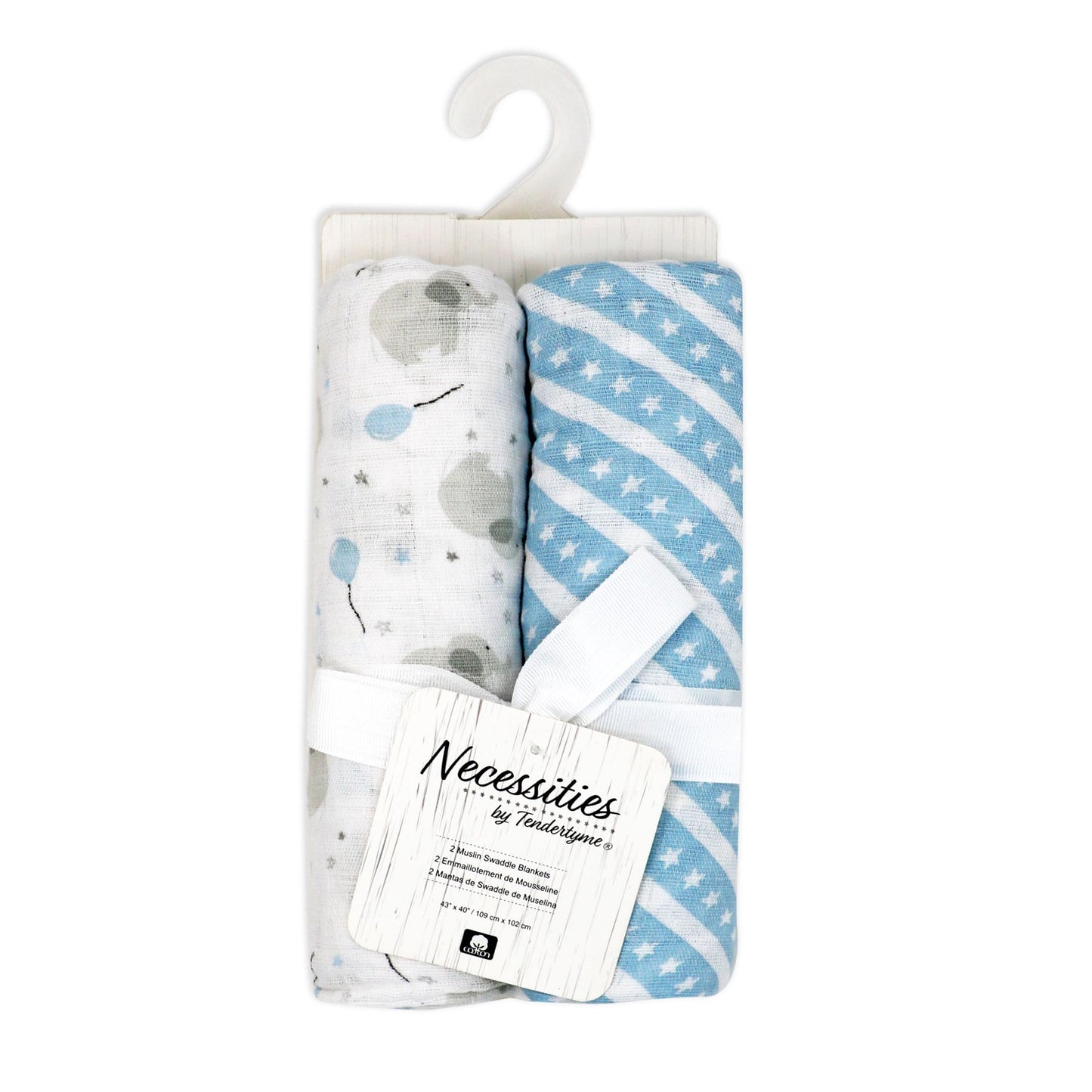 Tendertyme 2 Pack Muslin Swaddle Blanket