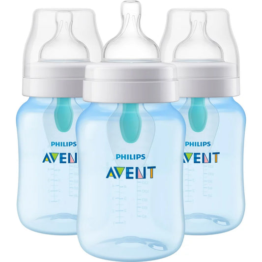 Avent Anti-Colic Baby Bottle with AirFree Vent 9oz, 3pk - Blue