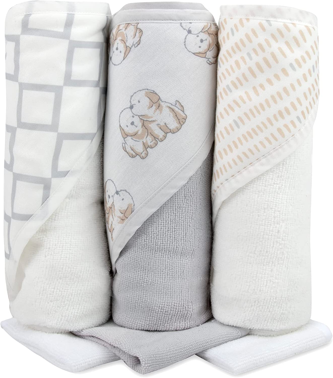 Baby Essentials 6-Pieces Hooded Towel and Washcloths – idealbaby