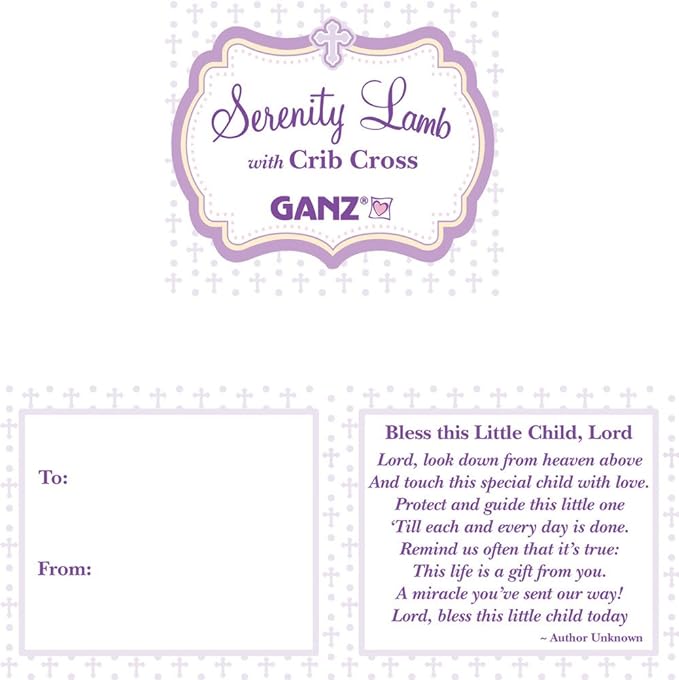 Ganz Serenity Cordero con Cuna Cruz Bautizo o Regalo de Bautismo