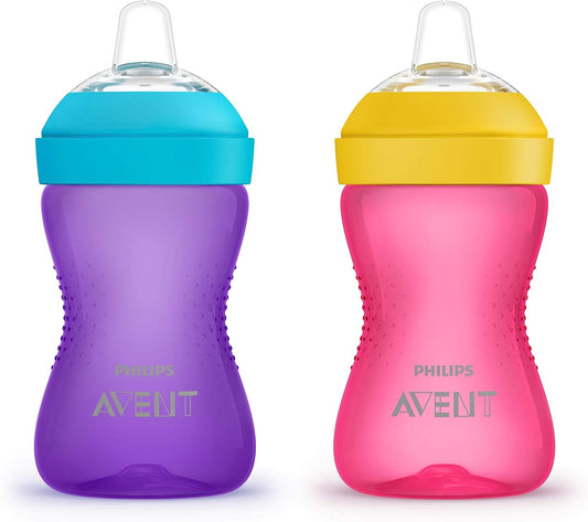 Avent My Grippy Spout Cup 10oz, 2 Pack - Pink & Purple