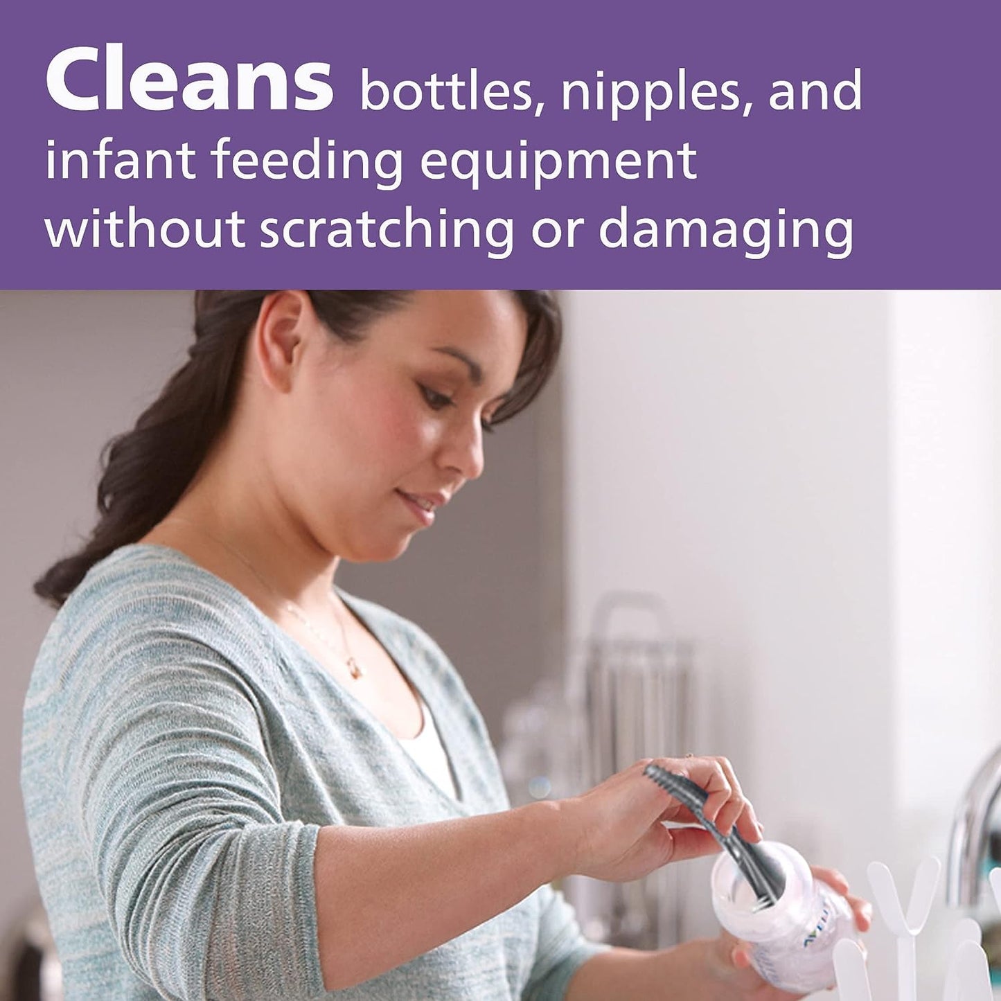 Avent Baby Bottle And Nipple Brush - Grey