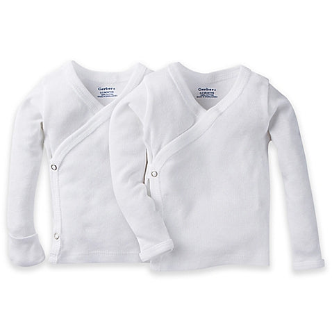 Gerber Snap Side Shirt paquete de 2, 0-3 meses