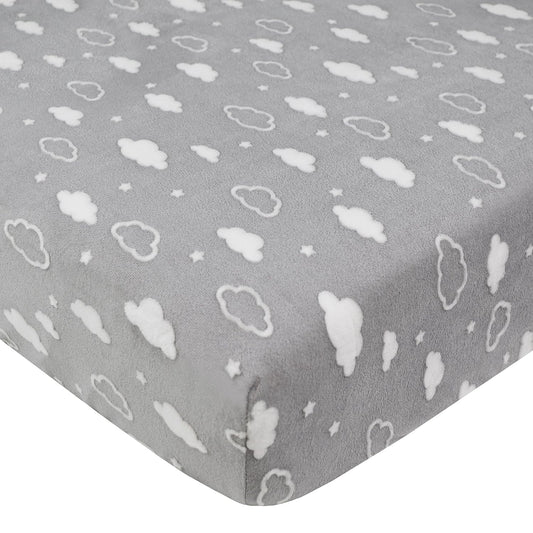 American Baby 3D Heavenly Soft Chenille Sheets - Gray Cloud