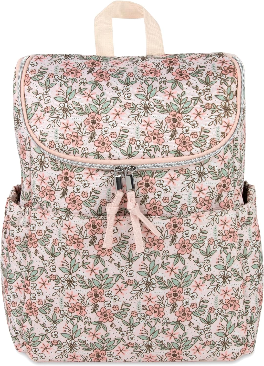 bebe backpack mini floral Baby Essentials 2 Piece Baby Diaper Backpack with Stroller Straps and Matching Changing Pad in Floral Taupe