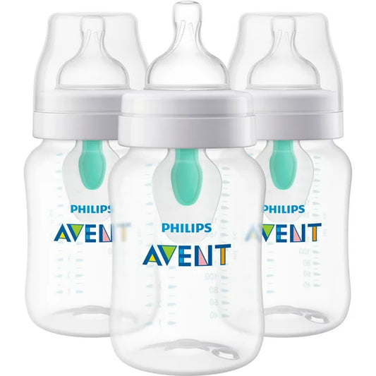 Avent Anti-Colic Baby Bottle with AirFree Vent 9oz, 3pk - Clear