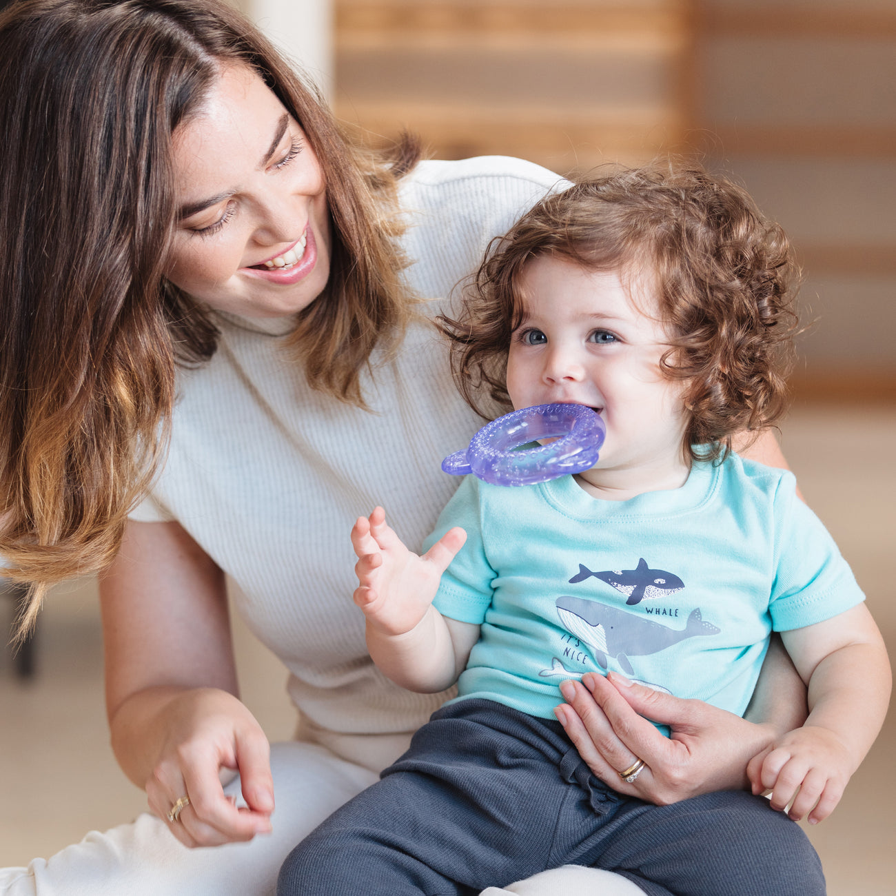 Nuby IceBite Ocean Ring Teethers 3+m