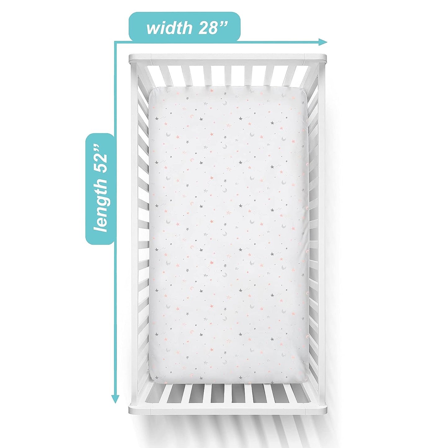 American Baby Printed Jersey Crib Sheets - Pink Stars & Moon