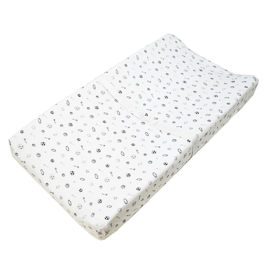 American Baby Printed Jersey Changing Pad Cover - Grey & Navy Sports