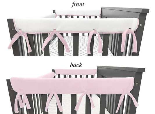 American Baby Crib Covers for Side Rails  - White/Pink