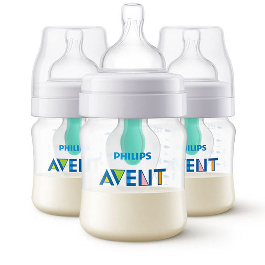 Avent Anti-Colic Baby Bottle with AirFree Vent 4oz, 3pk - Clear