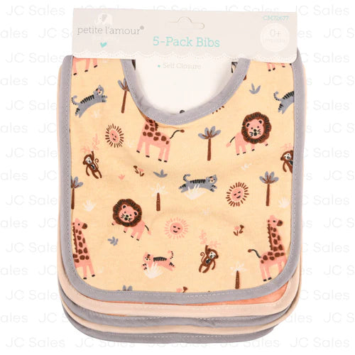 Petite L'amour Safari 5-Pack Bibs
