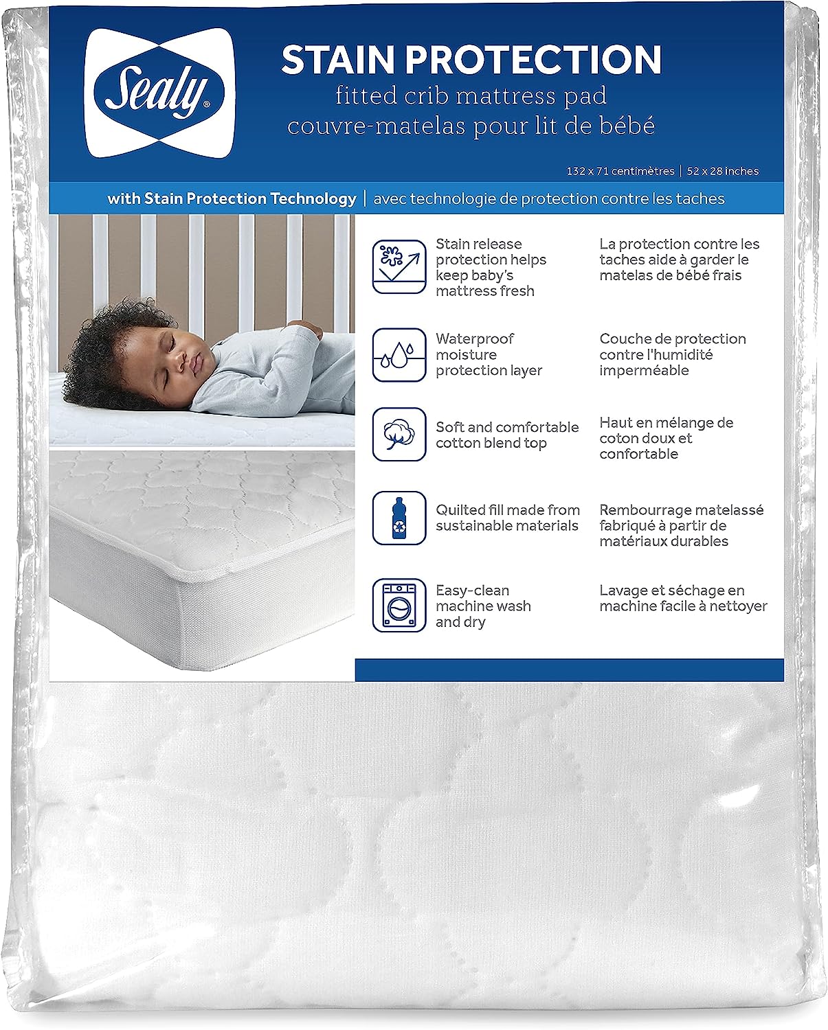 Kolcraft Sealy Stain Protection Crib Mattress Pad Cover – idealbaby