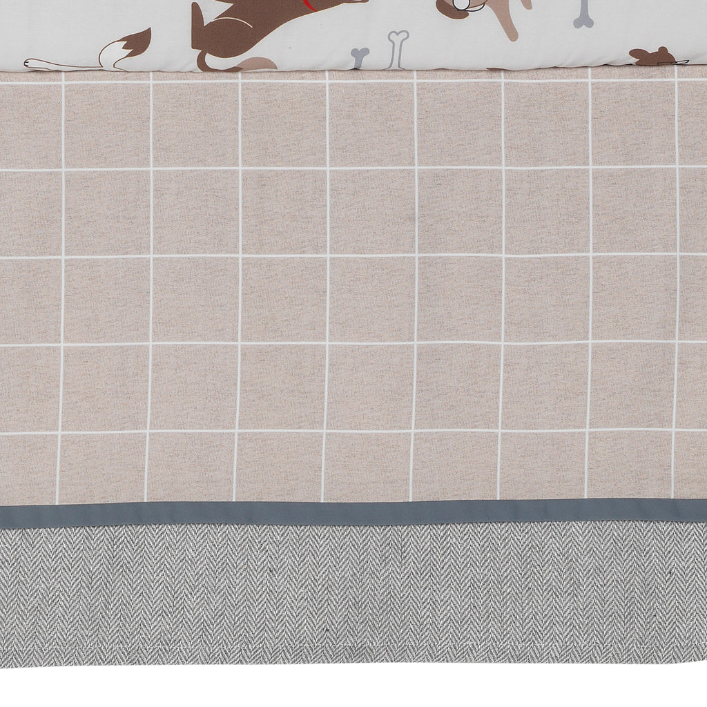 Conjunto de cama de berço de 3 peças Lambs & Ivy Bow Wow