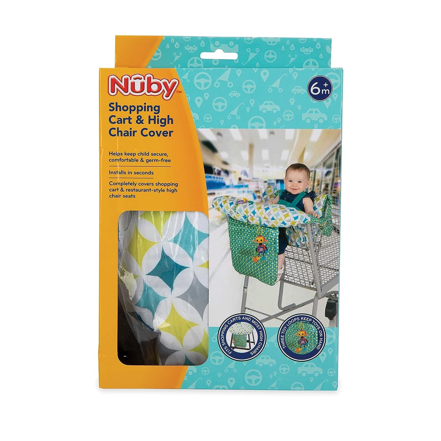 Nuby Shopping Cart & High Chair Fabric Cover - Diamond