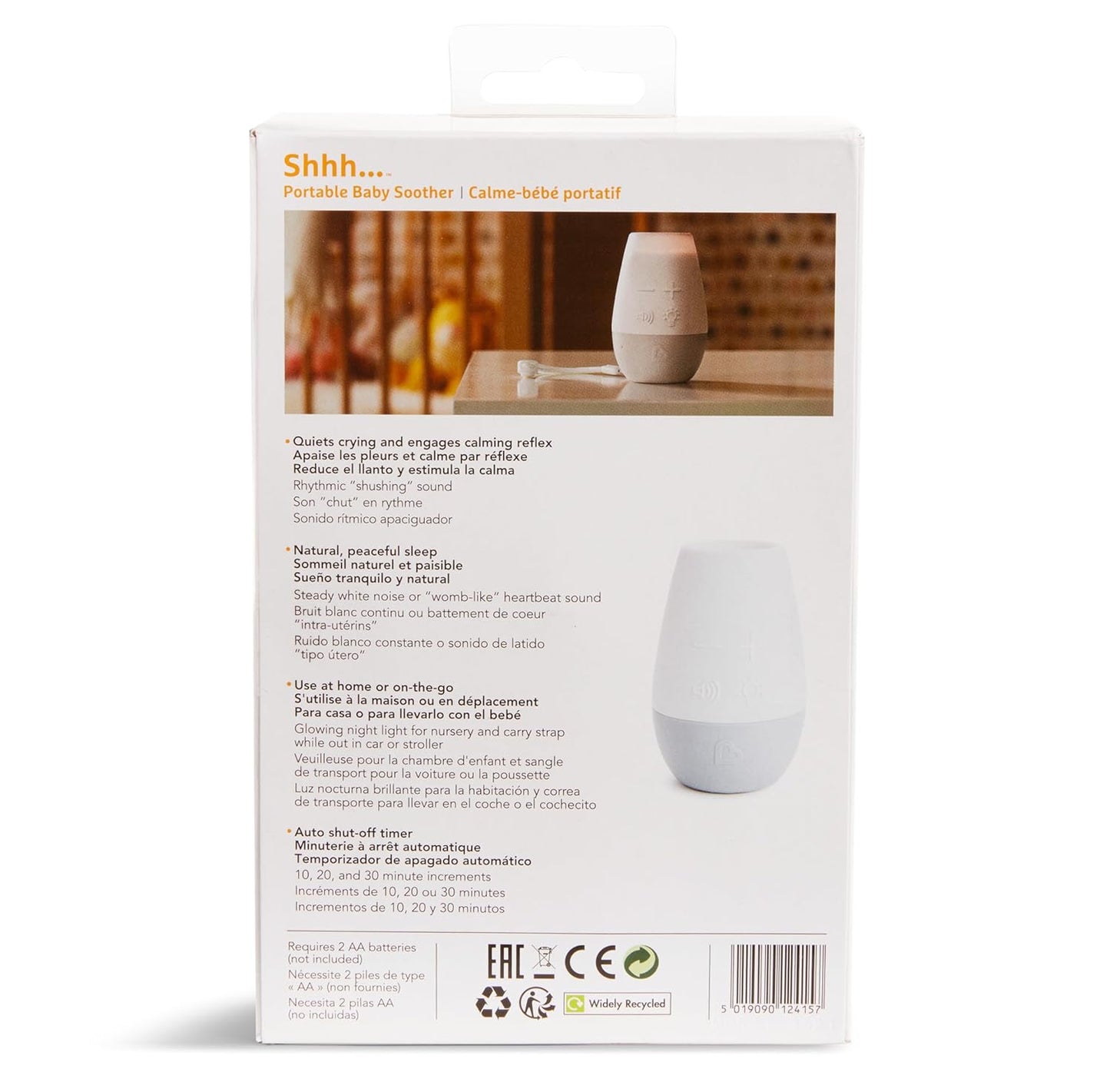 Munchkin® portátil bebê dormir chupeta máquina de som de ruído branco e luz noturna