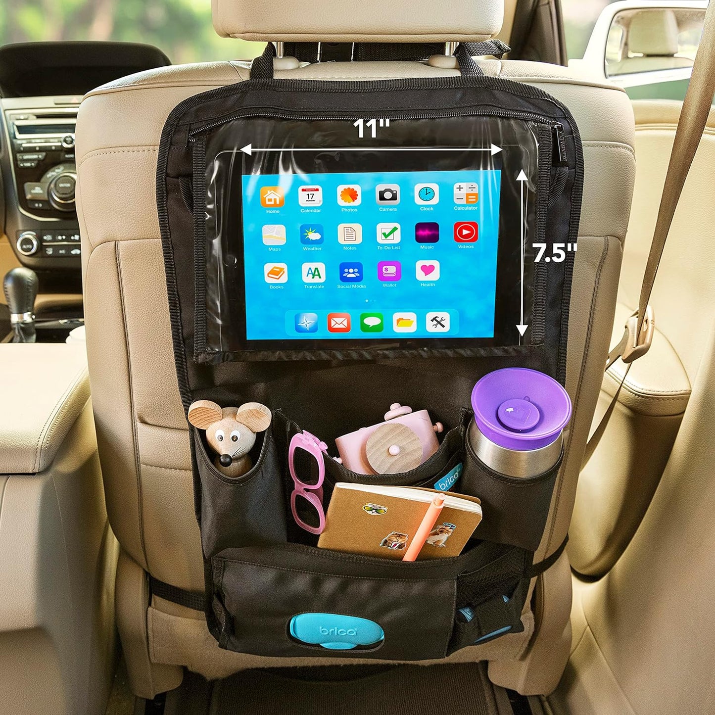 Brica® Car Backseat Organizer™ with Tablet Holder and Wipes Case