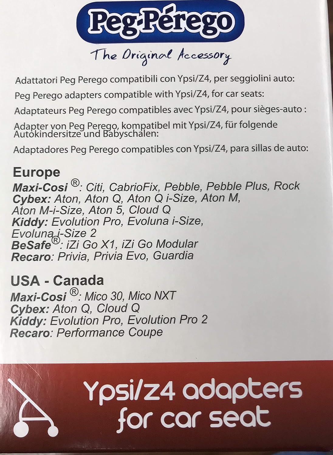 Peg Perego Car Seat Adapter for YPSI