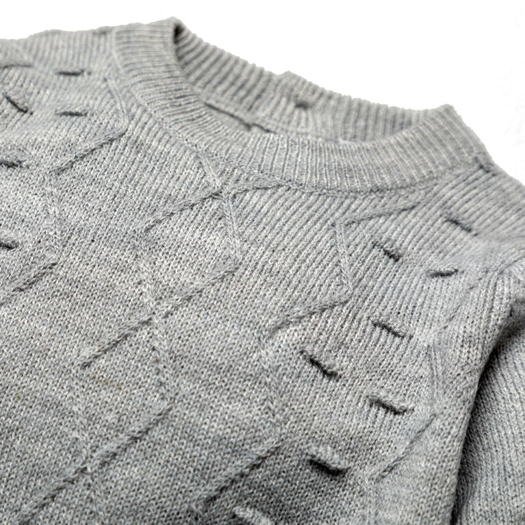 Conjunto de suéter de malha de 3 peças Rock A Bye Baby, cinza