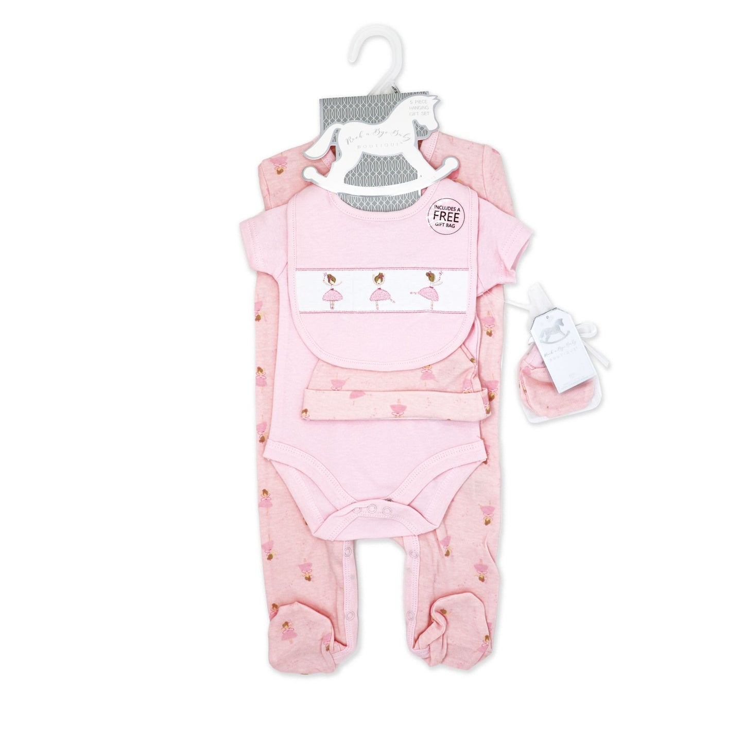 Rose Textiles Set Niña Bolsa Malla 5 Piezas-Bailarina De Ballet