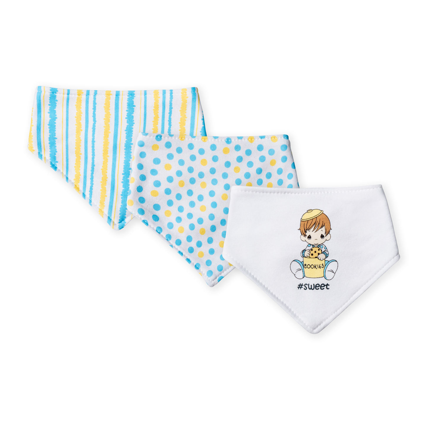Precious Moments 3-Pack Triangle Bib - Blue