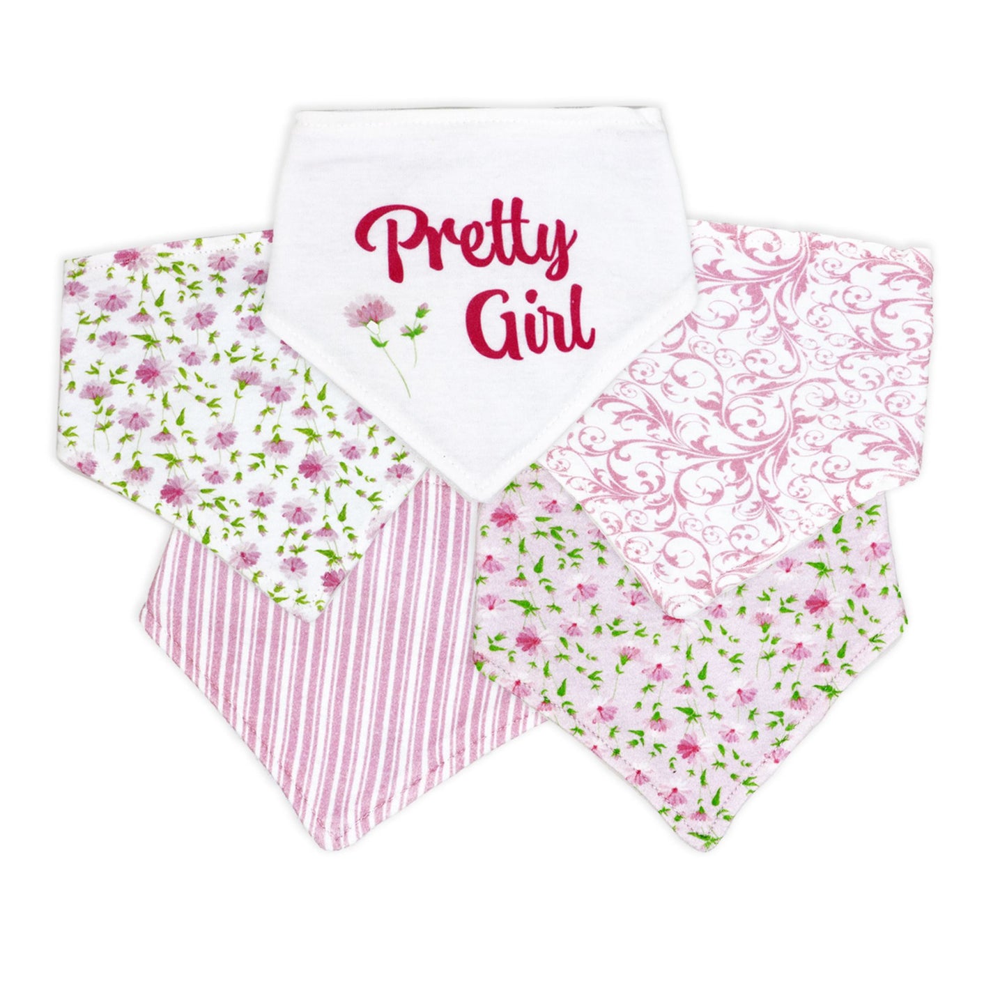 Babadores Bandana Rose Textiles com 5 unidades, borboletas