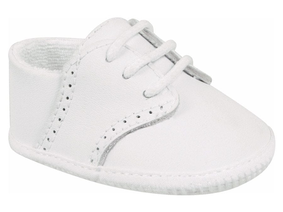 Sapatos de berço infantis de couro branco Trimfoot Baby Deer