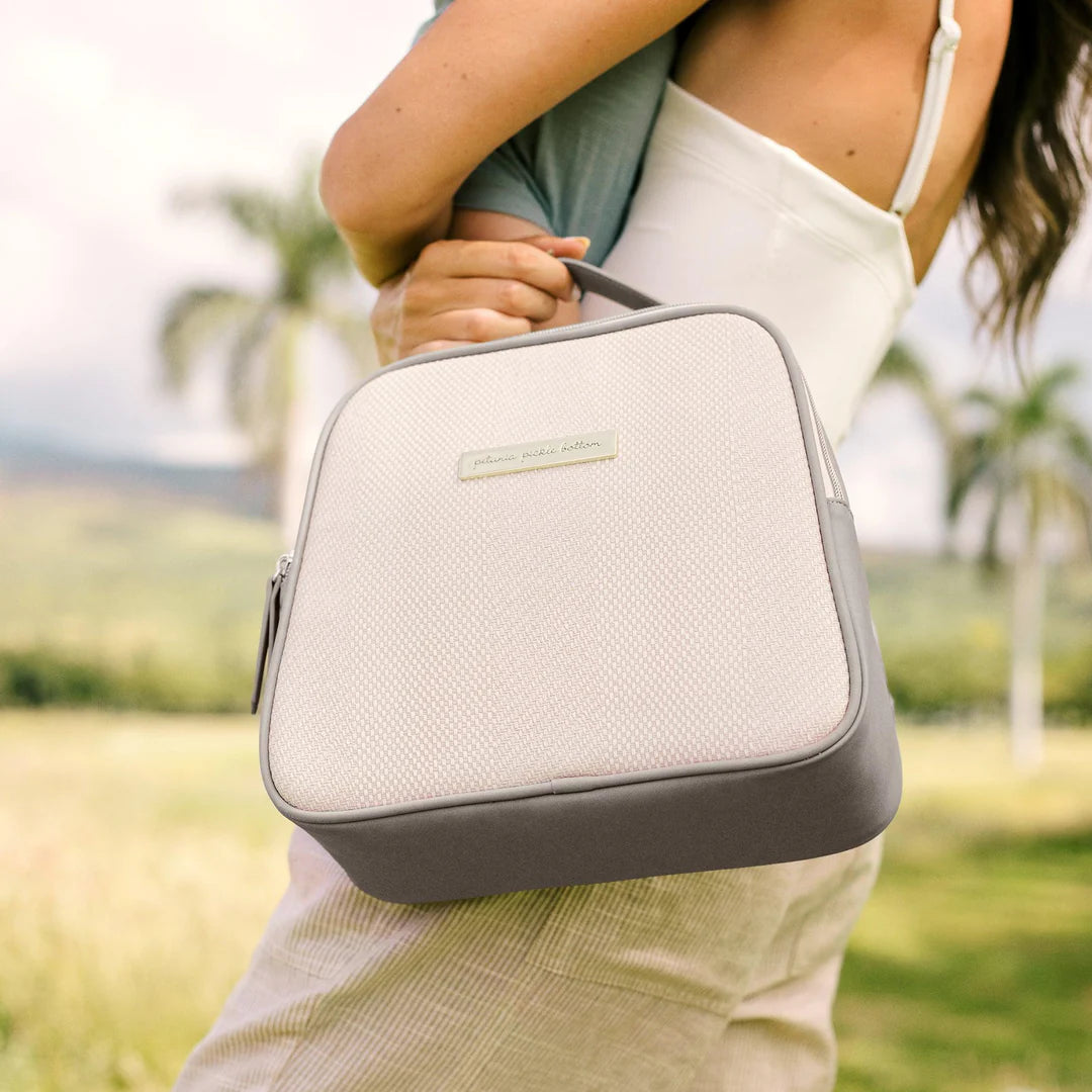 Petúnia Pickle Bottom Tandem Bottle & Lunch Tote - Grey Cable Stitch