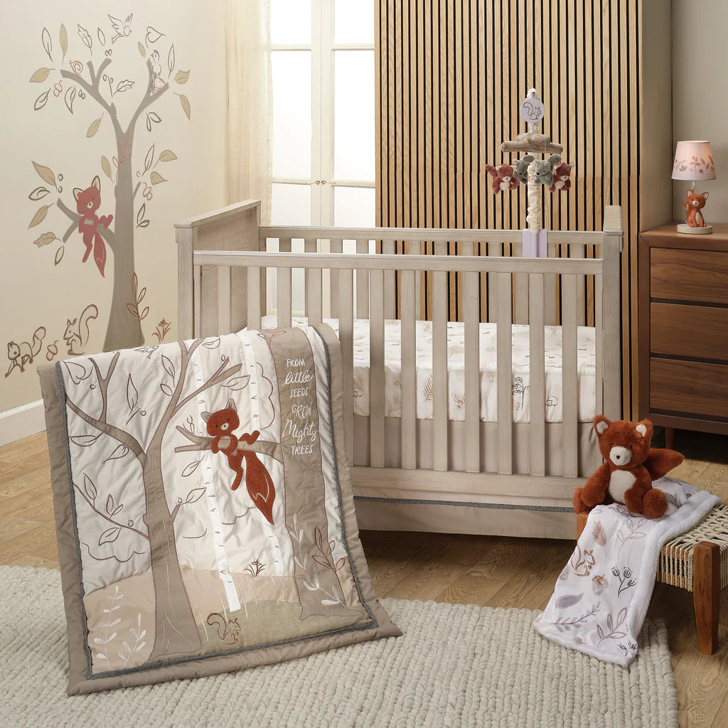 Lambs Ivy Treetop Fox Woodland Tree 3 Piece Baby Crib Bedding Set idealbaby