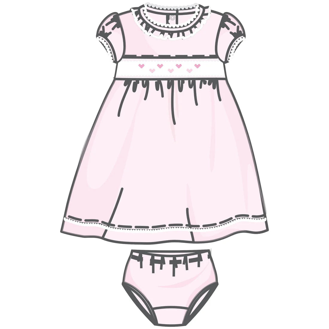 Magnolia Valentine's Classics Smocked Short Sleeve Dress