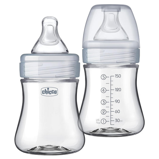 Chicco Duo Hybrid Baby Bottle 5oz, 2 Pack-Neutral