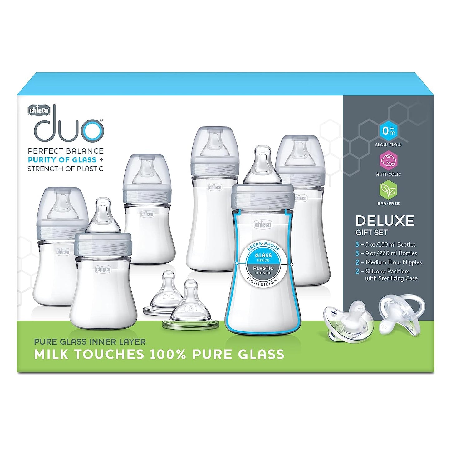 Chicco Duo Deluxe Hybrid Baby Bottle Starter Gift Set