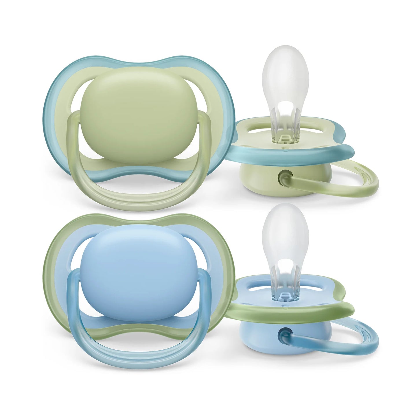 Avent Ultra Air Pacifier 0-6m, 2 Pack - Blue & Green