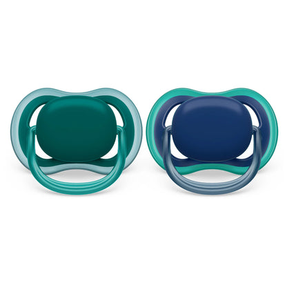 Avent Ultra Air Pacifier 6-18M, 2 Pack - Deep Opal-Steel Blue