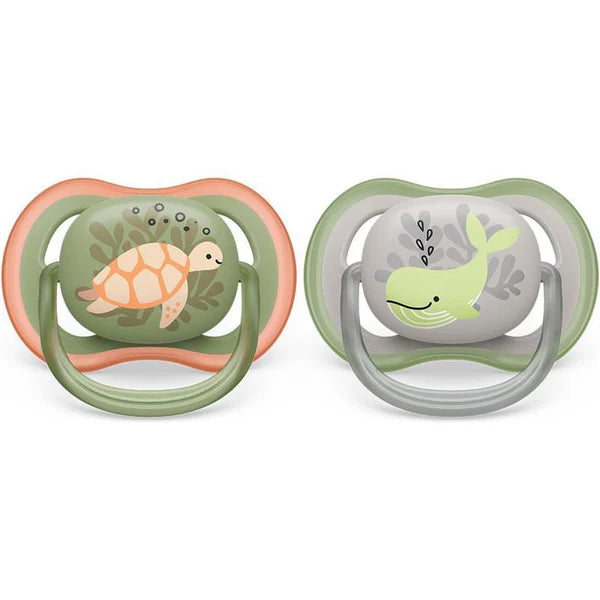 Avent Ultra Air Pacifier 6-18 Months, Turtle-Whale