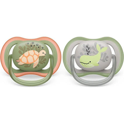 Avent Ultra Air Pacifier 6-18 Months, Turtle-Whale