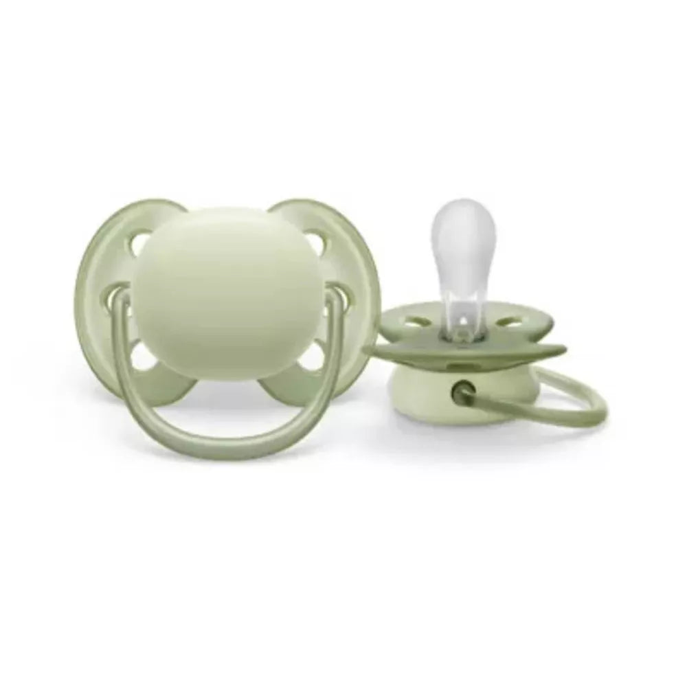 Avent Ultra Soft Pacifier 0-6 Months  Sand-Pastel Green- 2pk