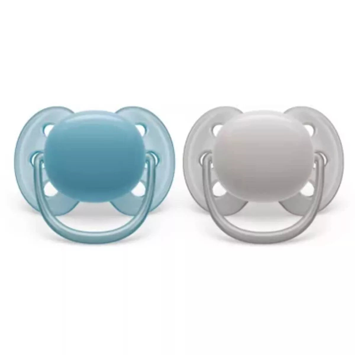 Avent Ultra Soft Pacifier 6-18 Months  Beige- Blue - 2pk