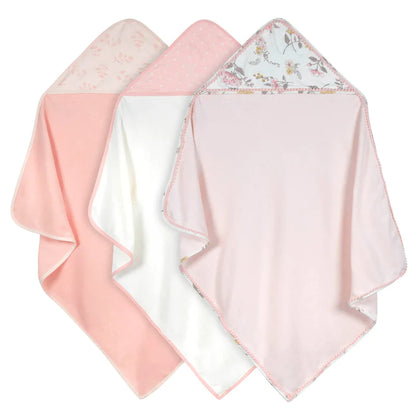 Just Born Hooded Towel Vintage Floral, 3 Pack