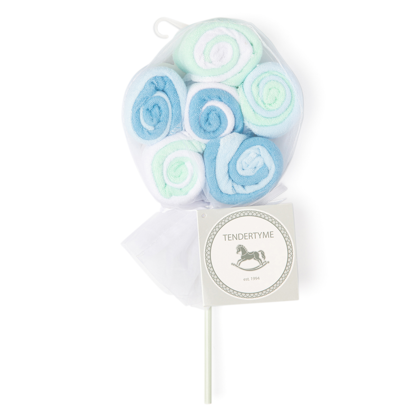 Rose Textiles Paños Lollipop Paquete de 12 - Azul/Aqua