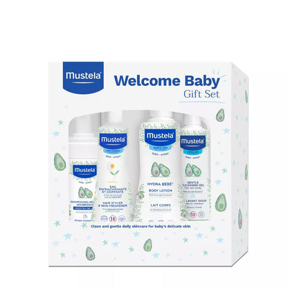 Conjunto de presente de boas-vindas para bebê Mustela. 4 pedaços