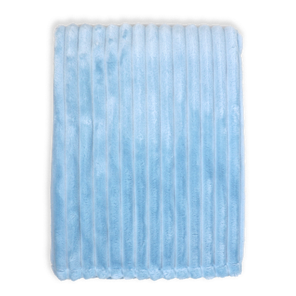 Rose Textiles Striped Plush Blanket - Blue