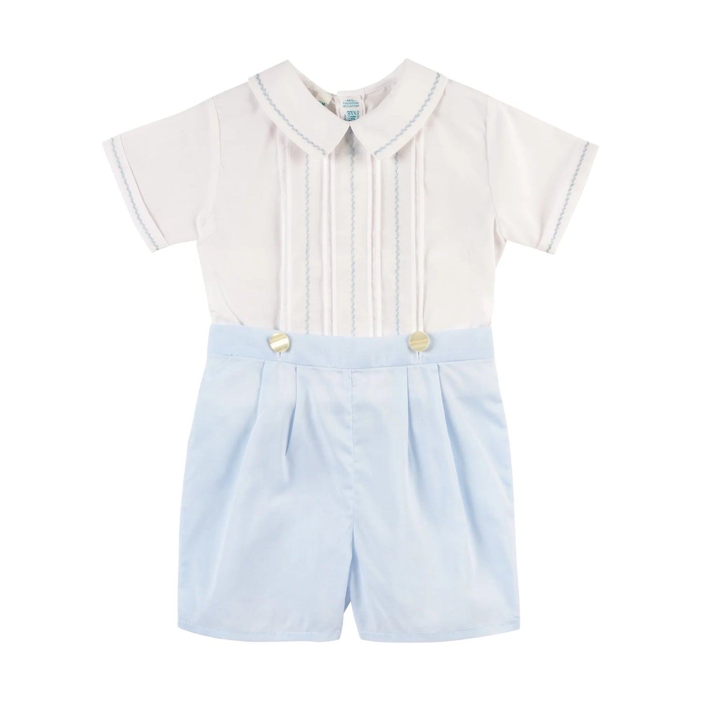 Boy Bobby Suit, White-Blue