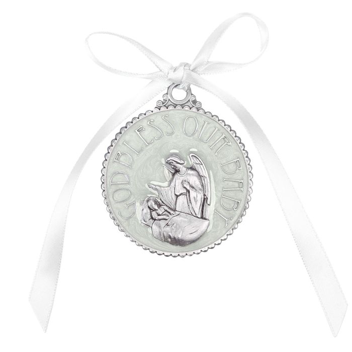 Blue Epoxied Crib Medal, Boxed