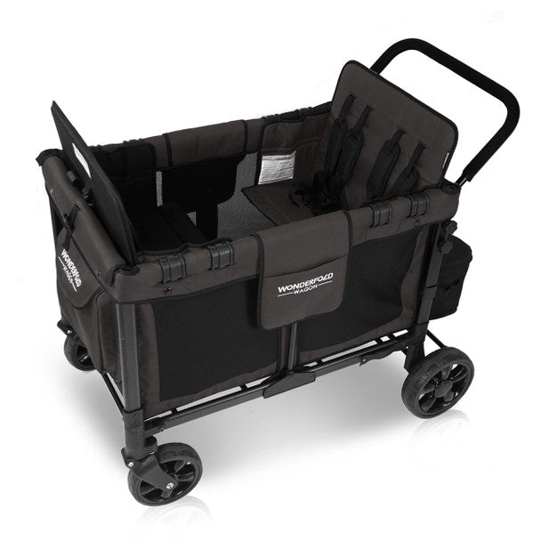 Wonderfold W4 Original Quad Stroller Wagon in Volcanic Black