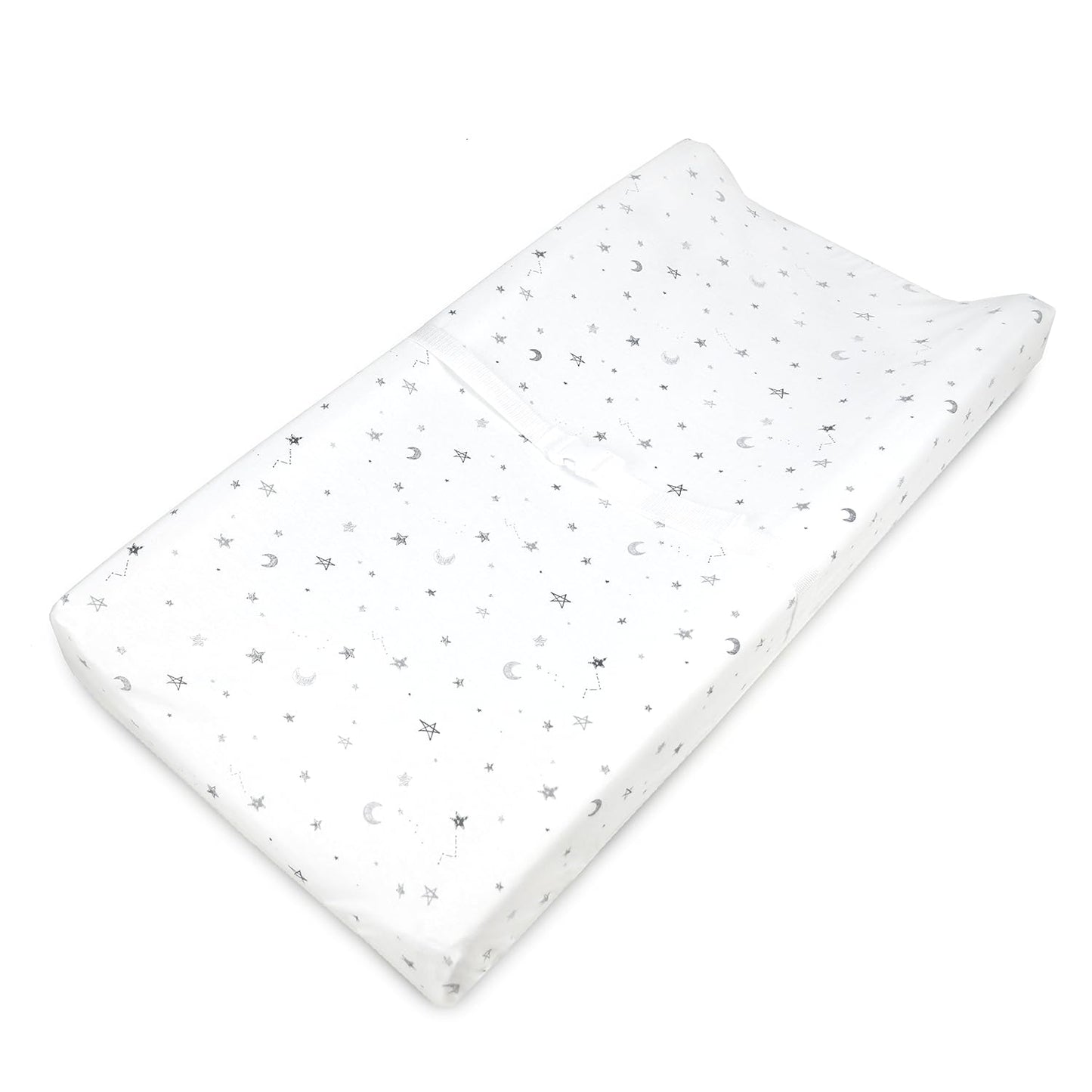 American Baby Printed Jersey Changing Pad Cover - Gray Stars & Moon