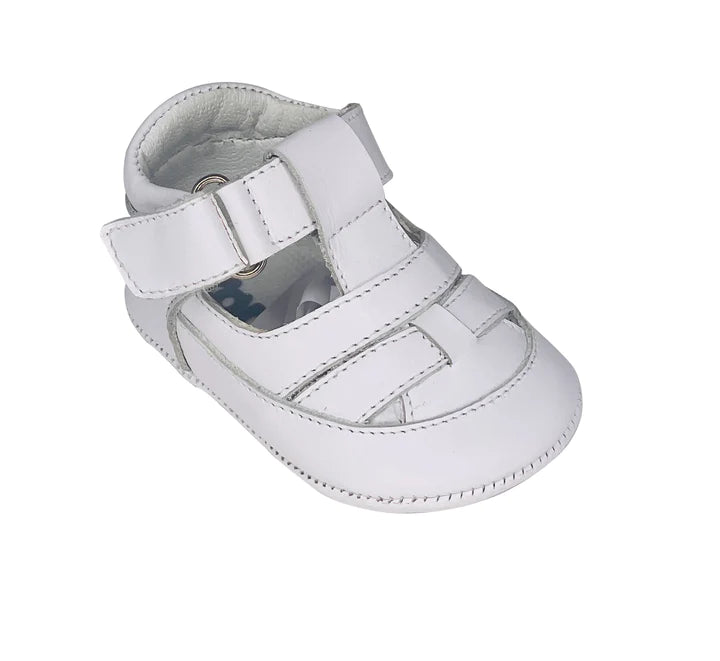 Karela Unisex Pre-Walk Leather Sandals, White