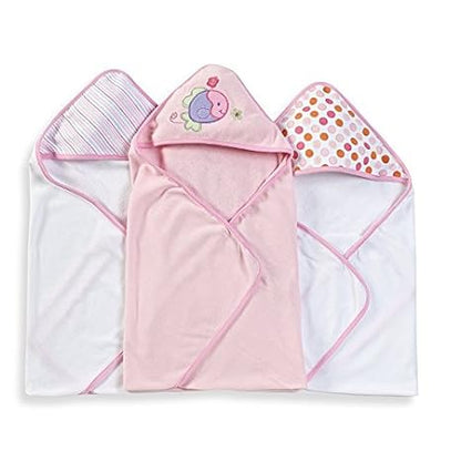 Spasilk Hooded Towels 3PK - Pink Fish